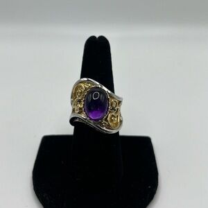 Gems en Vogue Amethyst Cabochon Ring Size 8